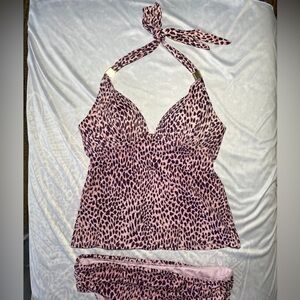 Harlow Victoria Secret Push-up Tankini Pink Leopard Print